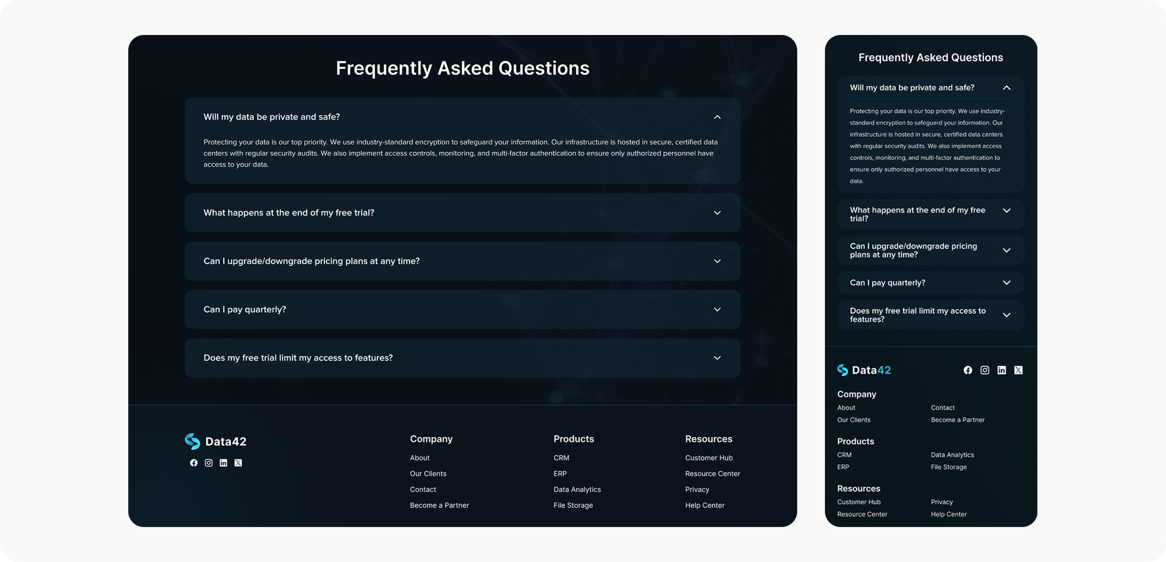 FAQ section