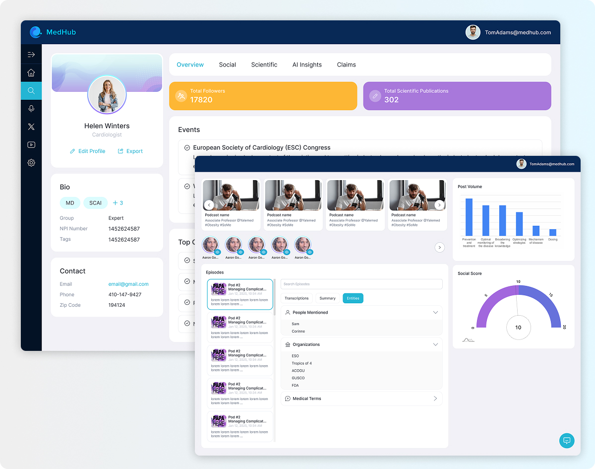 Profile dashboard